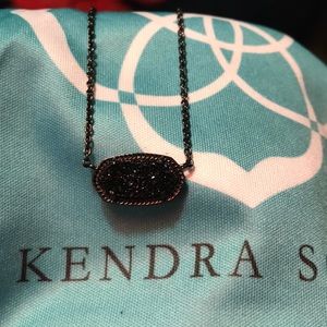Kendra Scott Black druzy necklace